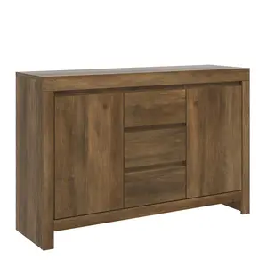 Ellani Cubbot 116Cm Wide 2 Door 3 Drawer Sideboard Knotty Oak