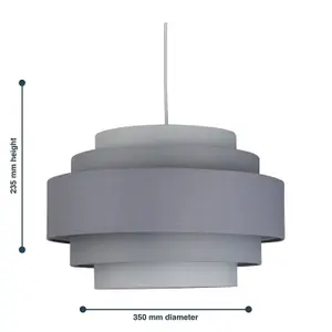 First Choice Lighting Grey Ombre 5 Tier Ceiling Light Shade