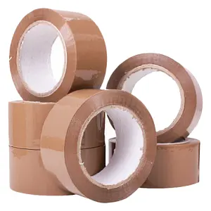 6 x Strong Sticky Brown Long Lasting 50mm x 66m Parcel Packaging Tape