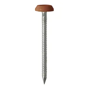 Timco - Polymer Headed Nails - A4 Stainless Steel - Clay Brown (Size 50mm - 100 Pieces)