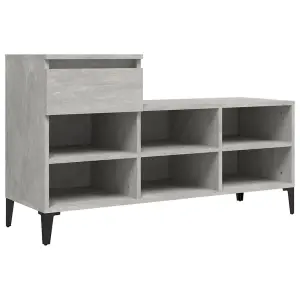 Berkfield Shoe Cabinet Concrete Grey 102x36x60 cm Engineered Wood