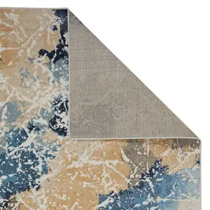 Modern Easy to Clean Abstract Multi Contemporary Rug for Dining Room-80cm X 150cm