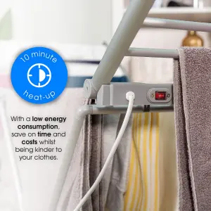 Abode Heated Electric Clothes Dryer Adjustable Clothes Airer with Foldable Wings & Protective Cover AECHD2001