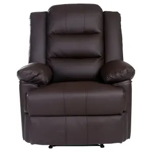 Loxley Bonded Leather Recliner Armchair Sofa Home Lounge Chair Reclining Gaming (Brown)