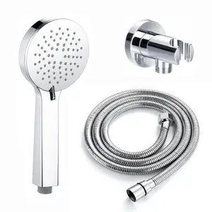 ENKI Modern Chrome Multi Function Hand Shower Kit with Hose & Wall Bracket EO019