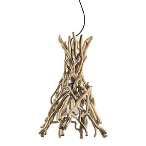 Luminosa Agar Pendant Ceiling Light, Natural Wood