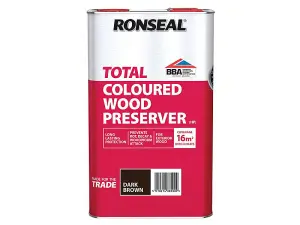 Ronseal 38590 Trade Total Wood Preserver Dark Brown 5 litre RSLTTWPDB5L