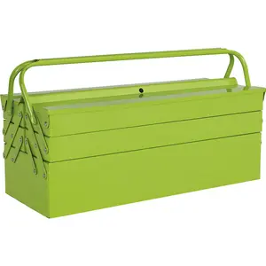 530mm Green Cantilever Toolbox with 4 Trays - Portable Tool Storage Case