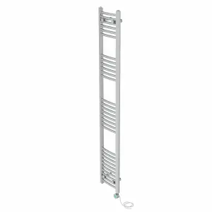 Right Radiators Prefilled Thermostatic Electric Heated Towel Rail Curved Bathroom Ladder Warmer - Chrome 1800x300 mm