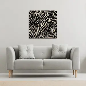 Gold Zebra Print (Canvas Print) / 101 x 101 x 4cm