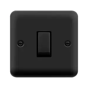 Curved Matt Black 10A 1 Gang 2 Way Ingot Light Switch - Black Trim - SE Home