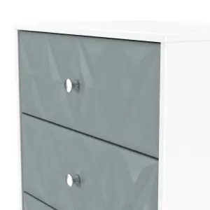 San Jose Ready assembled Duck egg blue & white 3 Drawer Chest (H)791mm (W)746mm (D)395mm