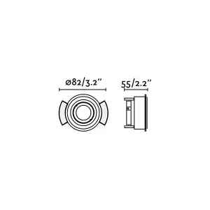 Luminosa Hyde White Tiltable round recessed Downlight Trimless, GU10