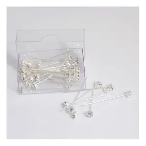 Corsage Pins: Diamante: 5mm: Pack of 36: Silver