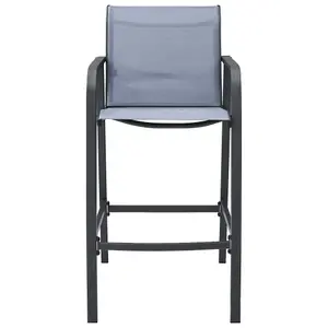 Berkfield Garden Bar Chairs 2 pcs Grey Textilene