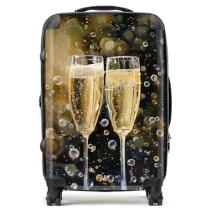 Splashart Bubbly Champagne Flues Suitcase - Medium