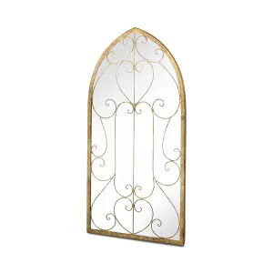 MirrorOutlet Chelsea Metal Arch shaped Decorative Window Garden Mirror 100cm X 50cm