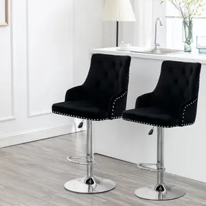 Montevallo Height Adjustable Swivel Bar Stool (Set of 2) Black