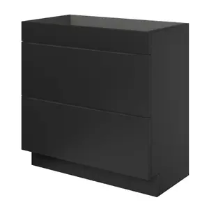 GoodHome Imandra Matt Black Freestanding Bathroom Cabinet (H) 820mm (W) 800mm