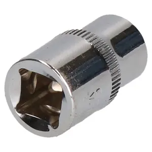 E12 Female Torx Socket Star Bit 3/8" Drive Standard External Chrome Vanadium