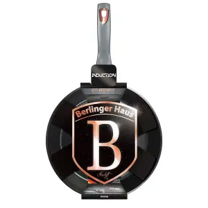 BERLINGER HAUS 24cm Frying Pan Aluminium Non Stick Marble Coating Metallic Soft Touch Moonlight