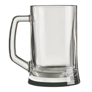 Queensway Home & Dining Height 14cm 4 x 500ml Pub Style Mugs Glasses Tankards Barware with Handle