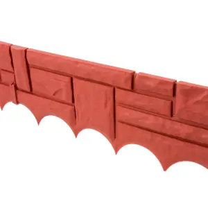 KCT 1 Pack - Red Brick Wall Garden Lawn Border Edging - 4 Pieces Total