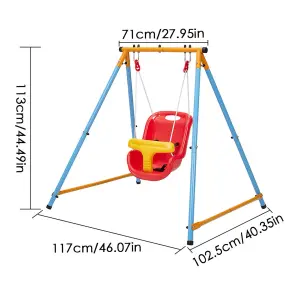 Outdoor Swing Set for Garden, Metal Frame Suitable 117 x 102.5 x 113cm