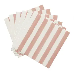 Quadrostyle Stripes Pink Wall Tile and Furniture Vinyl Stickers 15cm(L) 15cm(W) pack of 6