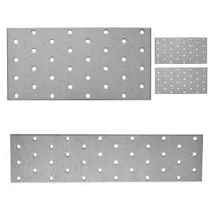 10 Pack of Heavy Duty Galvanised 2mm Thick Flat Jointing Mending Flat Metal Plates 140x60mm