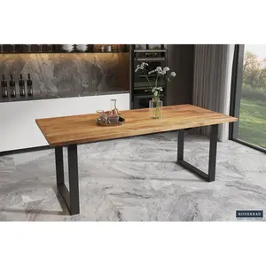 Rectangular Dining Table Mango Natural  / 76 H x 200 L x 100 W cm