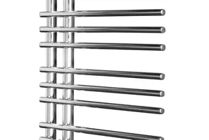 Right Radiators 1250x500 mm Round Designer Ladder Rads Heated Towel Rail Radiator Chrome