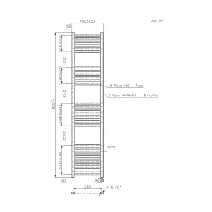 Right Radiators Prefilled Thermostatic Electric Heated Towel Rail Straight Ladder Warmer Rads - Anthracite 1800x400 mm