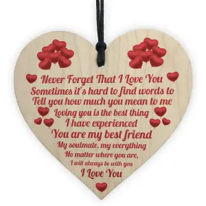 Red Ocean Valentines Day Gifts for Her Wooden Hanging Heart Sign Keepsake Valentines Gift For Him