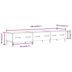 Berkfield TV Cabinet Smoked Oak 150x34,5x30 cm Engineered Wood