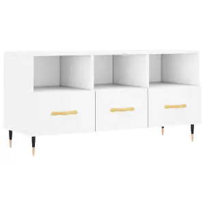 Berkfield TV Cabinet White 102x36x50 cm Engineered Wood