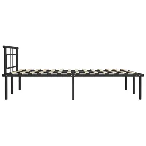 Berkfield Bed Frame Black Metal 140x200 cm