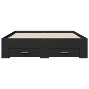 Berkfield Bed Frame with Drawers without Mattress Black 135x190 cm Double