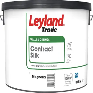 Leyland Trade Contract Magnolia Silk Emulsion paint, 10L