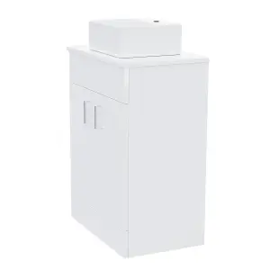 Nes Home Onken 500mm White Vanity Cabinet and Small Rectangle Counter Top Basin Unit