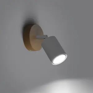 Verdo Steel/Wood White/Wood 1 Lights Modern Wall Light