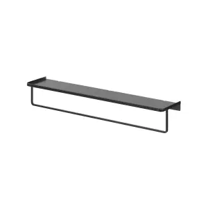 GoodHome Elland Matt Black Wall-mounted Bathroom Shelf (D)12cm (H)9cm (L)60cm