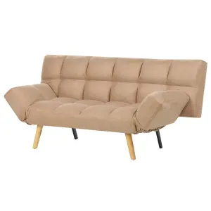 Beliani Retro Sofa Bed INGARO Light Brown