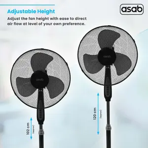 Pedestal Oscillating Tower Fan Black