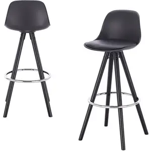 Athens Upholstered Counter Stool (Set of 2) Black