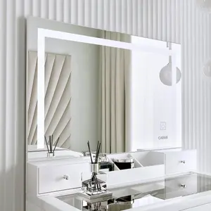 Madison White Dressing Table with Large Mirror Framed with LED Light