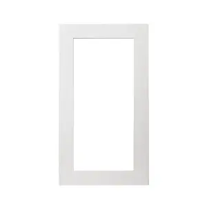 GoodHome Alisma High gloss white Slab Glazed Tall glazed Cabinet door (W)500mm (H)895mm (T)18mm