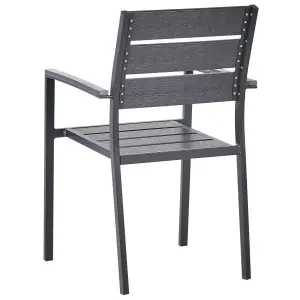 Set of 6 Garden Chairs VERNIO Black