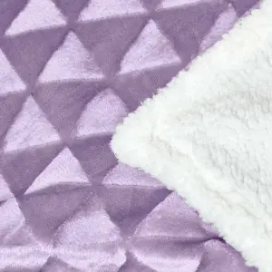 Homescapes Lavender Purple Geometric Triangle Velvet Throw 130 x 160 cm