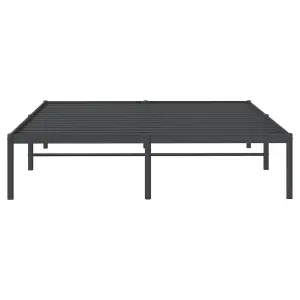 Berkfield Metal Bed Frame Black 140x190 cm